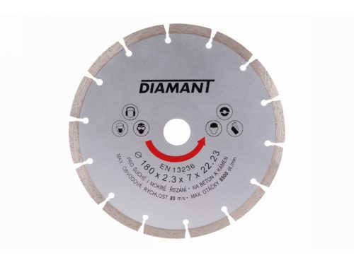 DIAMANT Gyémánt vágókorong 180 x 2,3 x 7,0 x 22,2 mm szegmentált