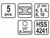 STHOR Csigafúró készlet bit befogású 5 részes HSS
