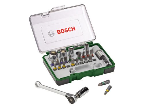 BOSCH Racsnis bithegy és dugókulcs készlet 27 részes