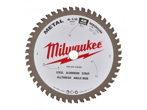 MILWAUKEE Fűrésztárcsa fémhez 165 x 15,87 x 1,6 mm / 48T