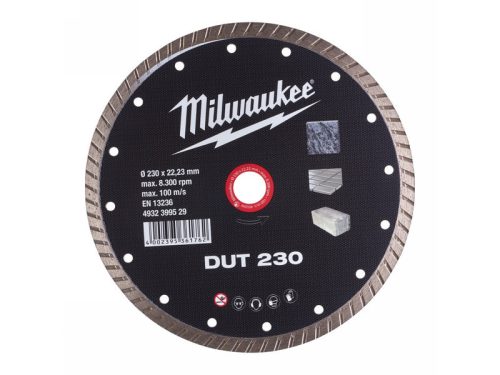 MILWAUKEE Gyémánt vágókorong 230 x 2,6 x 10 x 22,2 mm turbo