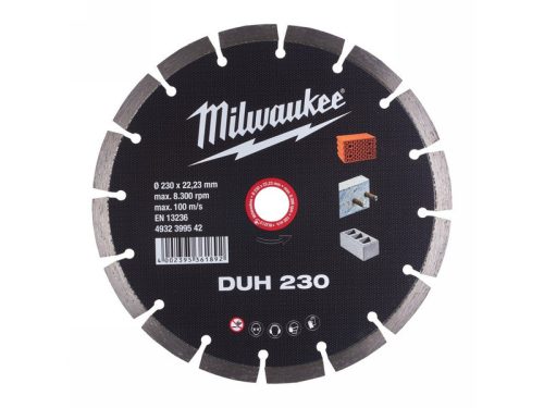 MILWAUKEE Gyémánt vágókorong 230 x 2,6 x 10 x 22,2 mm szegmentált DUH