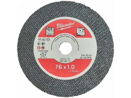 MILWAUKEE Vágókorong fémre 76 x 1,0 mm (5 db/cs)