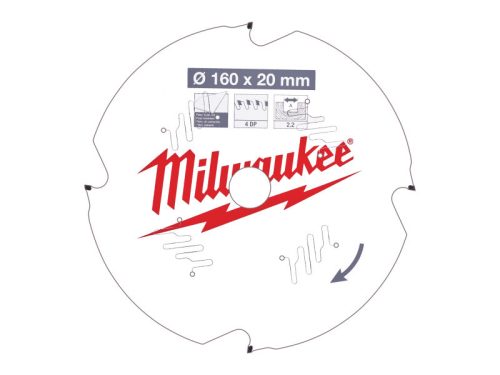 MILWAUKEE Fűrésztárcsa fíber cementhez 160 x 20 x 2,2 mm /4T D