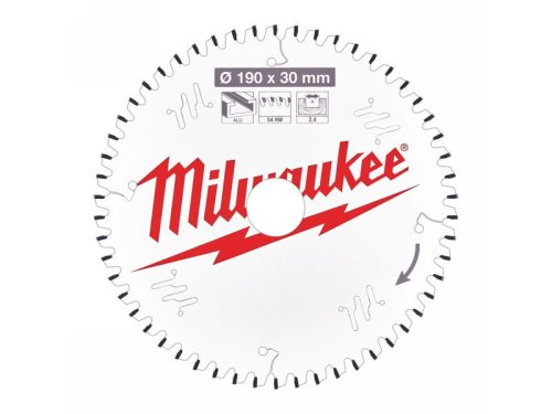 MILWAUKEE Fűrésztárcsa alumíniumhoz 190 x 30 x 2,4 mm / 54T