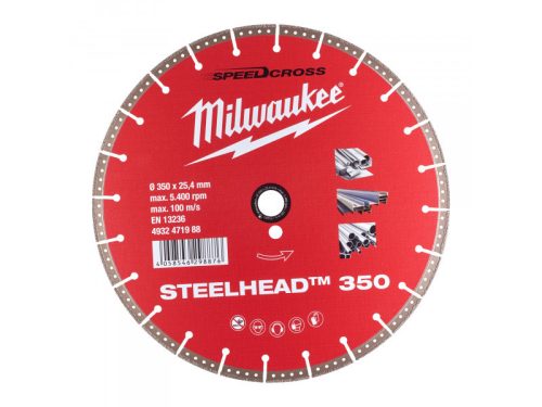 MILWAUKEE Gyémánt vágókorong 350 x 2,8 x 4 x 25,4 mm szegmentált STEELHEAD™