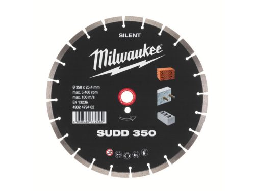 MILWAUKEE Gyémánt vágókorong 350 x 3,1 x 10 x 25,4 mm szegmentált Silent SUDD