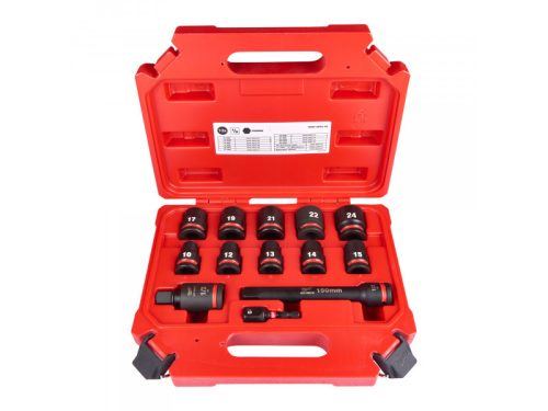 MILWAUKEE Gépi dugókulcs készlet 13 részes 1/2" 10-24 mm CrMo