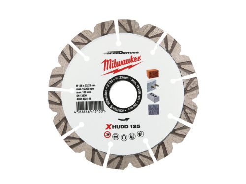 MILWAUKEE Gyémánt vágókorong 125 x 2,6 x 12 x 22,2 mm szegmentált XHUDD