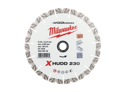 MILWAUKEE Gyémánt vágókorong 230 x 2,6 x 13 x 22,2 mm szegmentált XHUDD