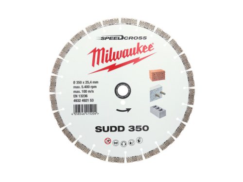 MILWAUKEE Gyémánt vágókorong 350 x 3,4 x 15 x 25,2 mm szegmentált SUDD