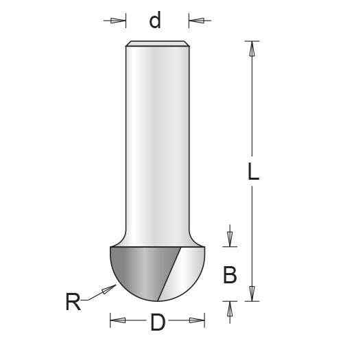 Hikoki marófej 8*6,3X4,8/44/3,2 félgömb