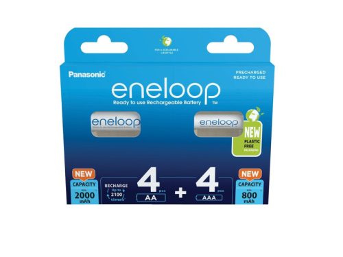 ENELOOP AAA/mikro 1,2 V 800 mAh + AA/ceruza akkumulátor 1,2 V 2000 mAh (4-4 db/cs)