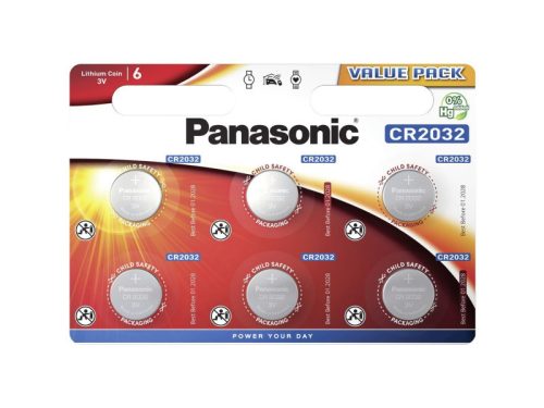PANASONIC CR2032 lítium gombelem 3 V (6 db/cs)
