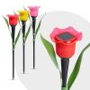 LED-es szolár tulipánlámpa - sárga / piros / rózsaszín - 31 cm - 12 db / kínáló