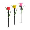 LED-es szolár tulipánlámpa - sárga / piros / rózsaszín - 31 cm - 12 db / kínáló