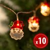 Karácsonyi LED fényfüzér - mikulás - 10 LED - 2 x AA - 1,35 m