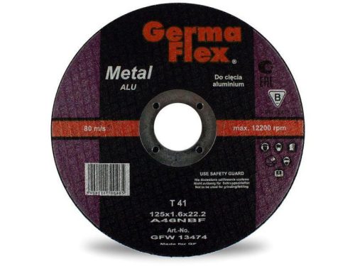 GERMAFLEX Vágókorong alumíniumhoz 125 x 1,6 x 22,2 mm