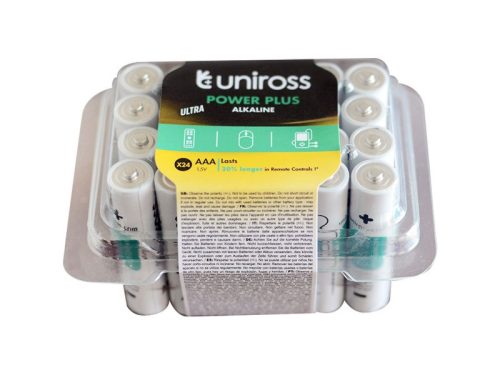 UNIROSS AAA/mikro tartós alkáli elem 1,5 V (24 db/cs)