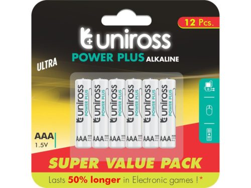 UNIROSS VALUE AAA/mikro tartós alkáli elem 1,5 V (12 db/cs)