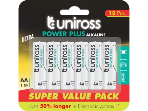 UNIROSS VALUE AA/ceruza tartós alkáli elem 1,5 V (12 db/cs)