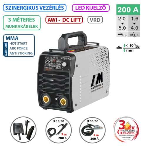 MASTRO ARC-250 LED hegesztő inverter (MMA)