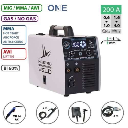 MASTRO MIG-200 multifunkciós hegesztő inverter