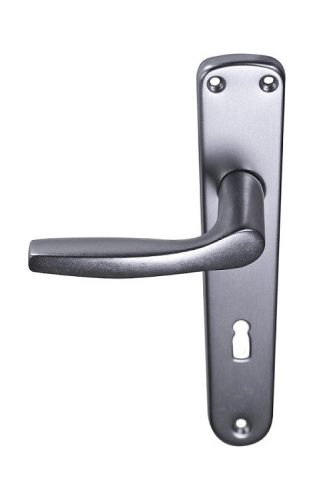 Door handle with accessories Al, regulal+cylindrical, Distance 72 mm