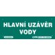 Hlavní uzávěr vody 210x87mm - plastová tabulka