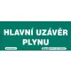 Hlavní uzávěr plynu 210x87mm - samolepka