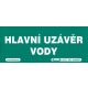 Hlavní uzávěr vody 210x87mm - samolepka