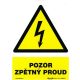 Pozor zpětný proud 210x297mm - plastová tabulka