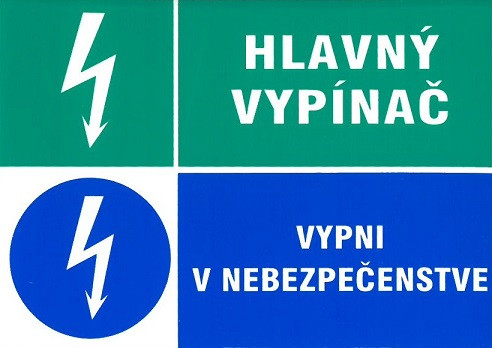 SK - Hlavný vypínač, vypni v nebezpečenstve 74x105mm - samolepka