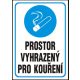 Prostor vyhrazený pro kouření - plastová tabulka A4