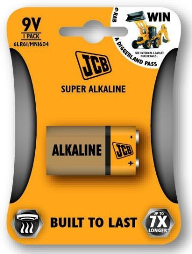 JCB - SUPER alkalikus elem 6LR61 / 9V, blister 1 db/csomag