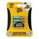 JCB - RTU NiMH AAA / R03, 900mAh,  előre töltött elem, 4 db/csomag