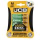 JCB - RTU NiMH AA / R06, min.1200mAh, előre töltött elem, 4 db/csomag