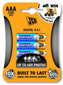 JCB - OXI DIGITAL alkalikus elem AAA / LR03, 4 db/csomag