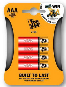 JCB - cink-klorid elem AAA / R03, 4 db/csomag