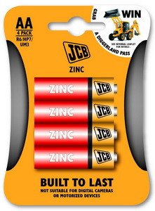 JCB - cink-klorid elem AA / R06, 4 db/csomag