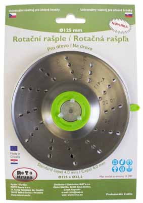 ROTO - Rotációs ráspoly 125x22,2mm - 4,0mm-es penge