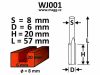 Marószár fára - D=6, H=20, L=57, S=8mm