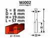 Marószár fára - D=8, H=19, L=57, S=8mm