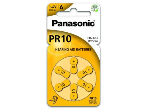 PANASONIC PR10 cink-levegő hallókészülék elem 1,4 V (6 db/cs)