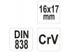 YATO Hajlított csillagkulcs 16 x 17 mm CrV