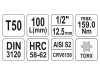 YATO Hosszú bit dugókulcs Torx 1/2" T50 CrV