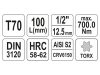 YATO Hosszú bit dugókulcs Torx 1/2" T70 CrV