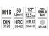 YATO Bit dugókulcs Spline 1/2" M16 CrV