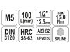 YATO Hosszú bit dugókulcs Spline 1/2" M5 CrV