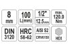 YATO Hosszú bit dugókulcs Imbusz 1/2" 8 mm CrV